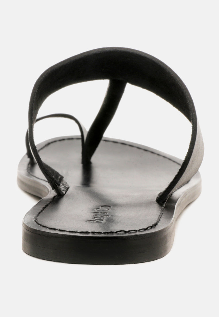 LEONA – Sandalia Negra de Piel con Estilo Europeo